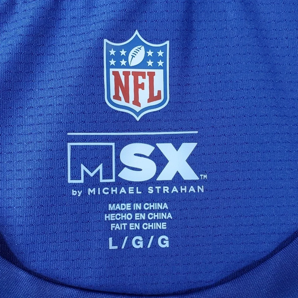 NY Giants MSX Michael Strahan‎ Sleeveless Shirt Mens Large Blue NFL Tank - Picture 5 of 9